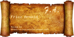 Fricz Arnold névjegykártya